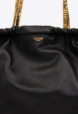 Logo-Appliqué Leather Shoulder Bag