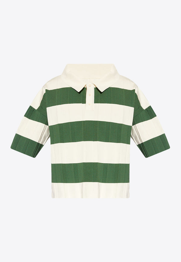 Bimini Striped Pleated Polo T-shirt