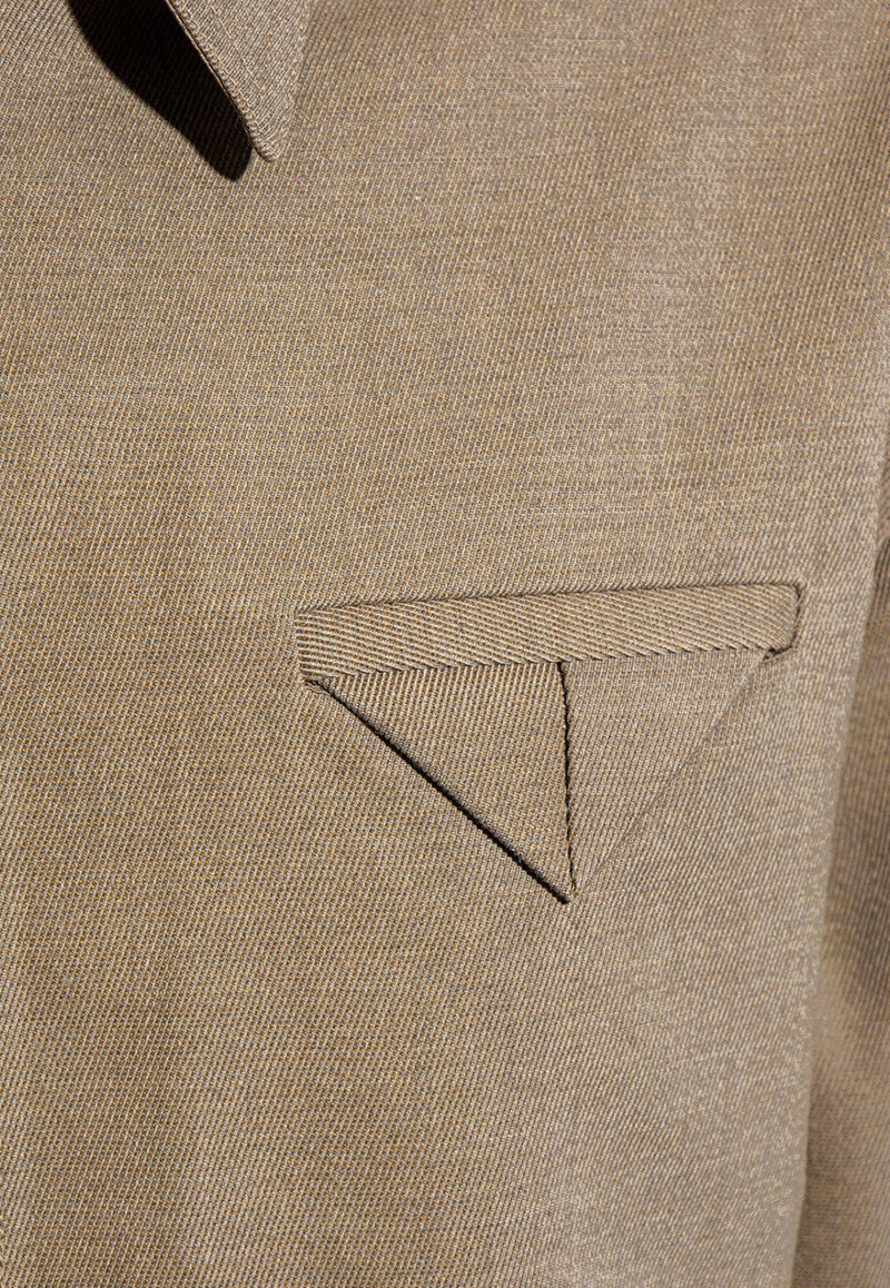 Long-Sleeved Wool Twill Shirt