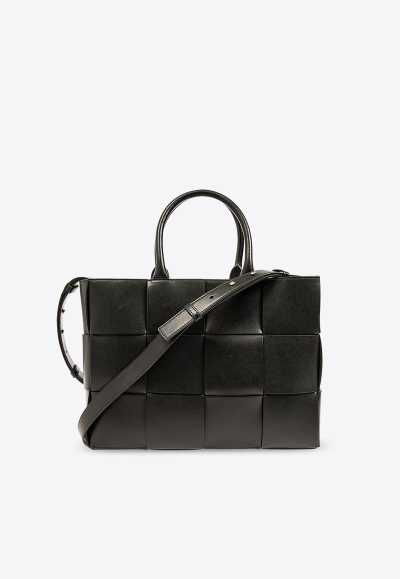 Small Arco Intrecciato Leather Tote Bag