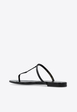 Cassandra Flat Thong Sandals in Patent Leather