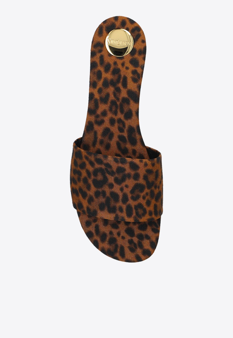 Carlyle Leopard Print Flat Sandals