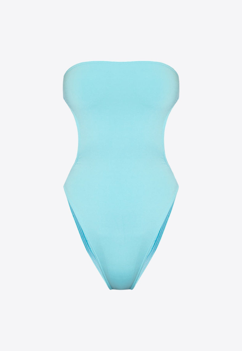 Cut-Out Strapless One-Piece Swimsuit