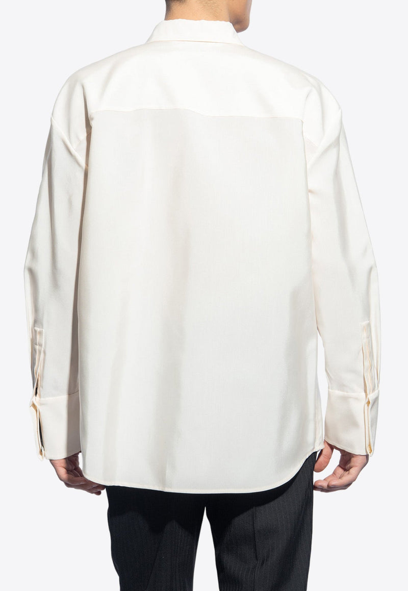 Oversized Faille Long-Sleeved Shirt