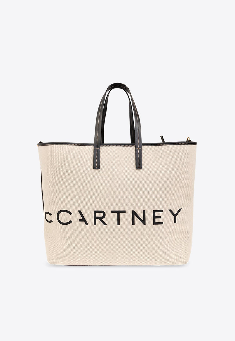 Logo Print Canvas Tote Bag