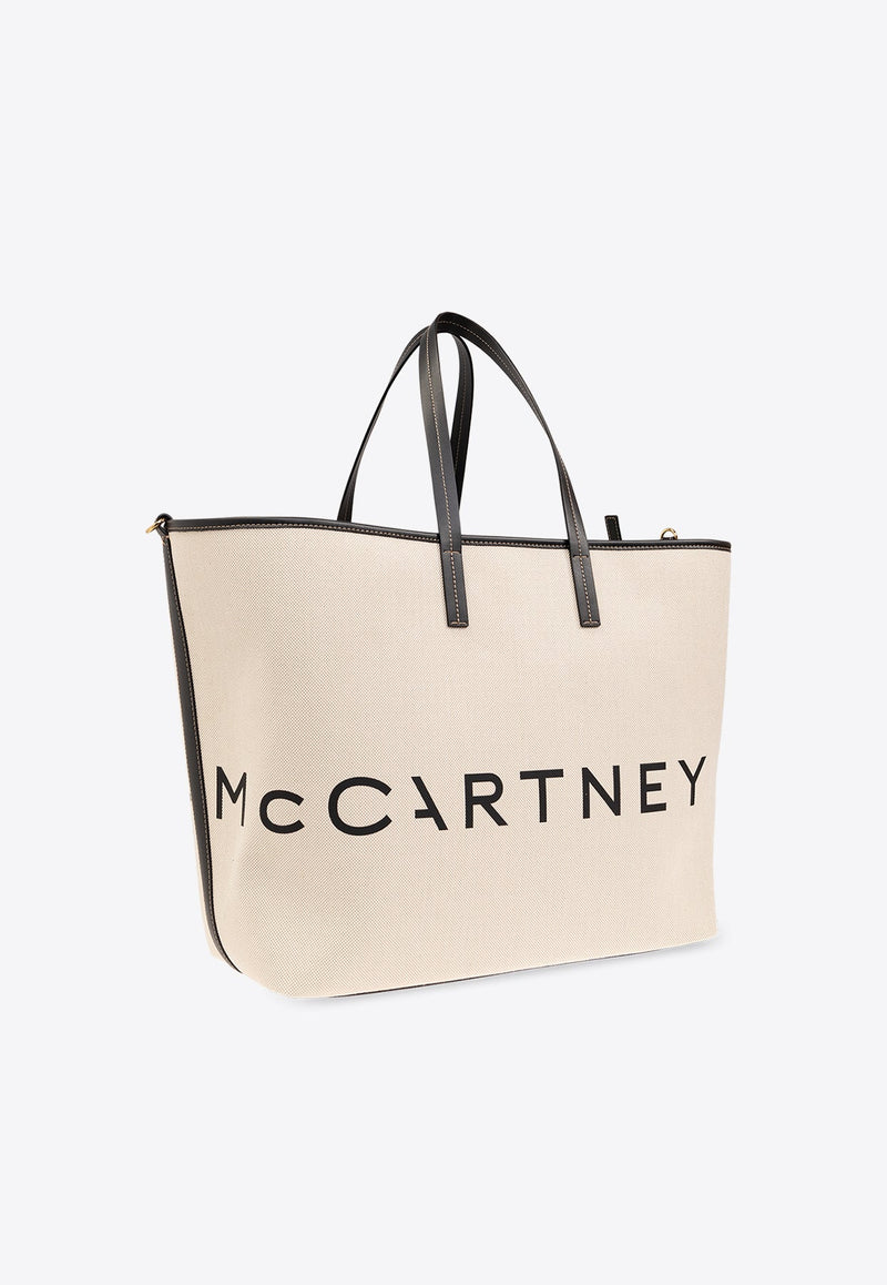 Logo Print Canvas Tote Bag