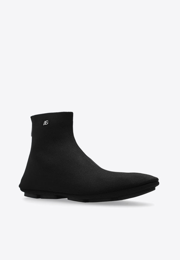 DG Logo Stretch Knit Ankle Boots
