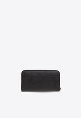 Zip-Around Grained Leather Wallet