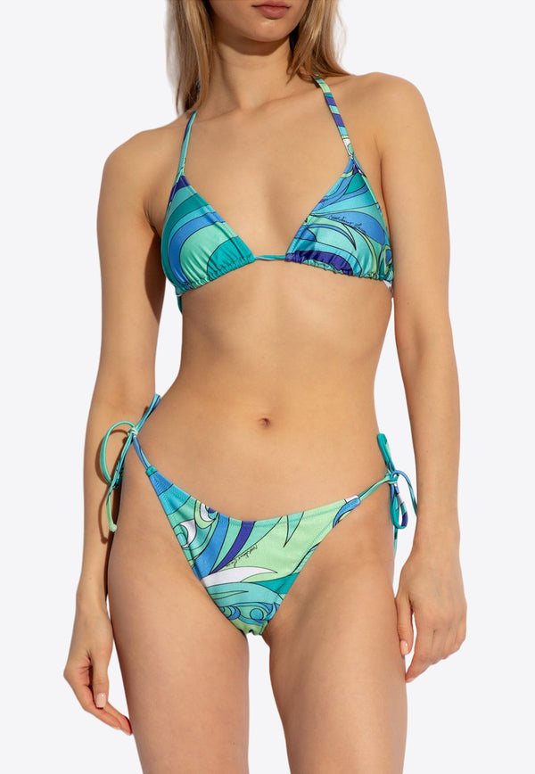 Printed Self-Tie Bikini Bottoms