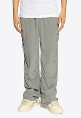 Wide-Leg Silk Track Pants