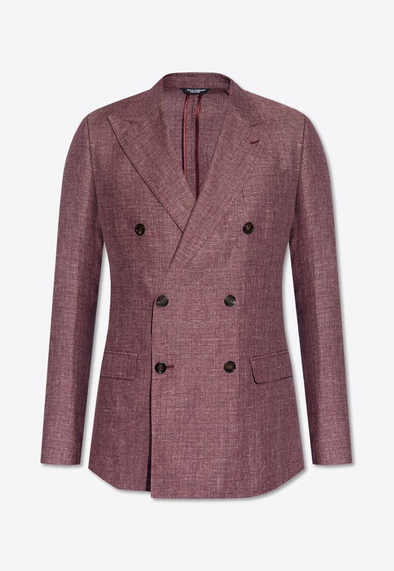 Double-Breasted Wool Blend Blazer
