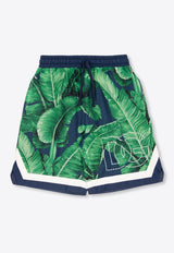 Boys Banana Leaves Mesh Shorts