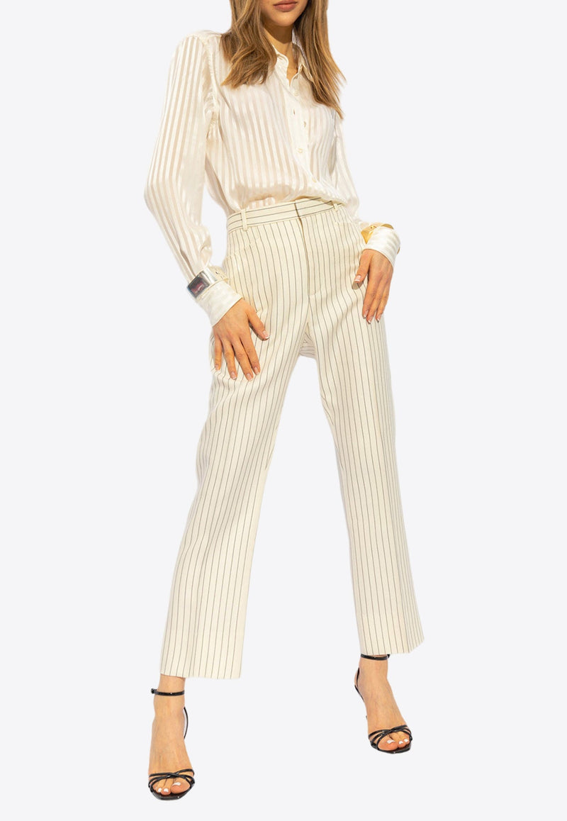 Striped Straight-Leg Pants