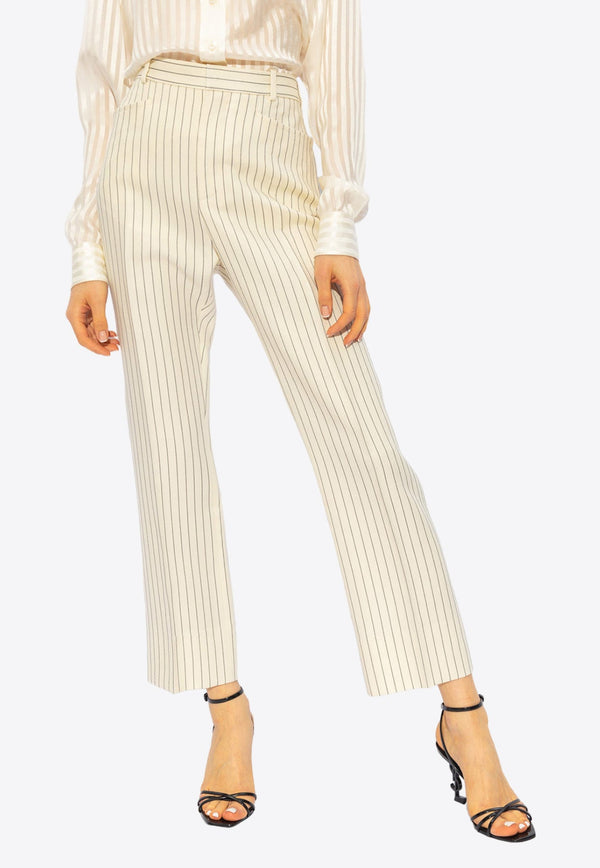 Striped Straight-Leg Pants