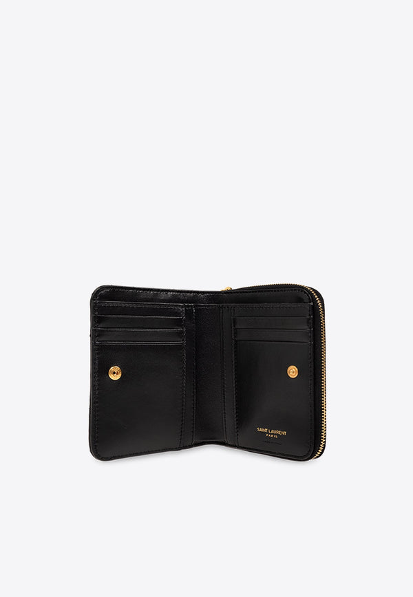 Matelassé Compact Zip-Around Wallet