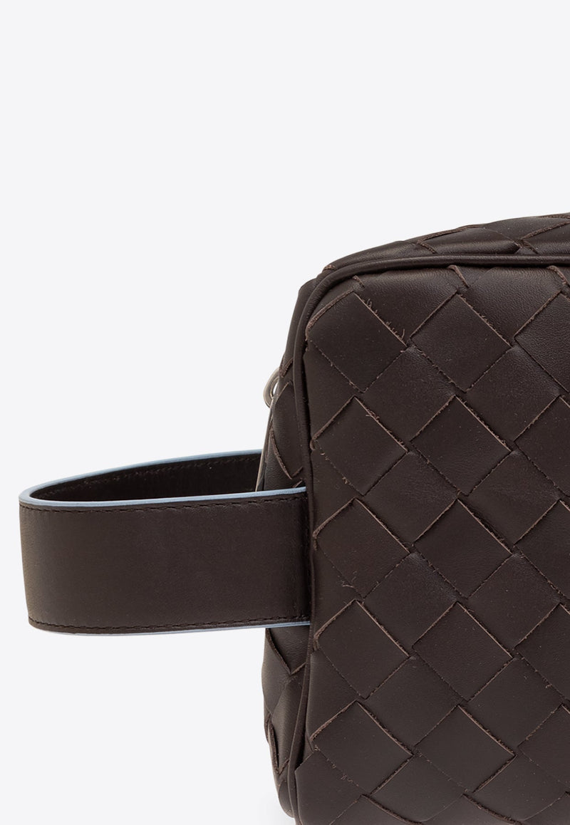 Intrecciato Leather Pouch Bag