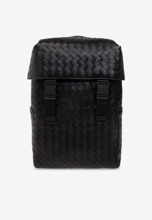 Intrecciato Leather Flap Backpack