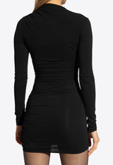 Crewneck Draped Mini Dress