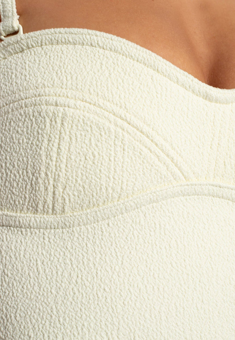 Textured Nylon Bustier Bodysuit