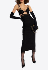 Bustier-Style Sheer Midi Dress