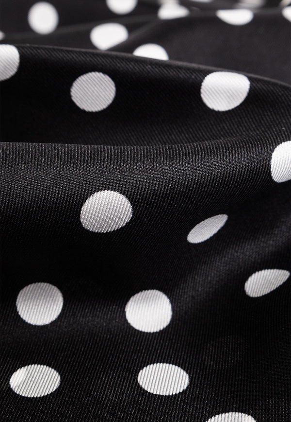 Polka-Dot Print Silk Square Scarf