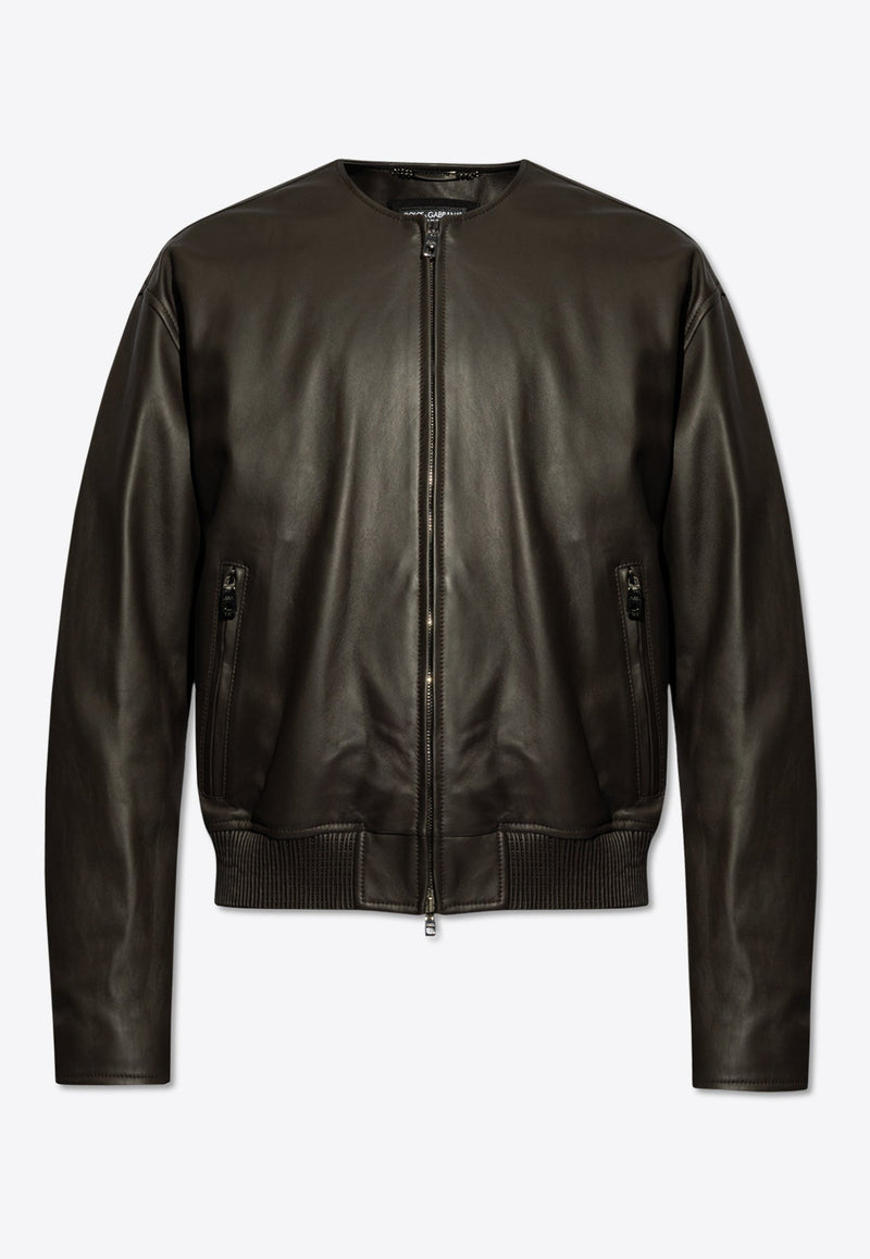 Leather Bomber Jacket