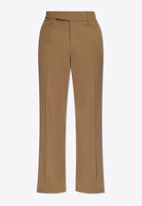 Straight-Leg Wool Pants