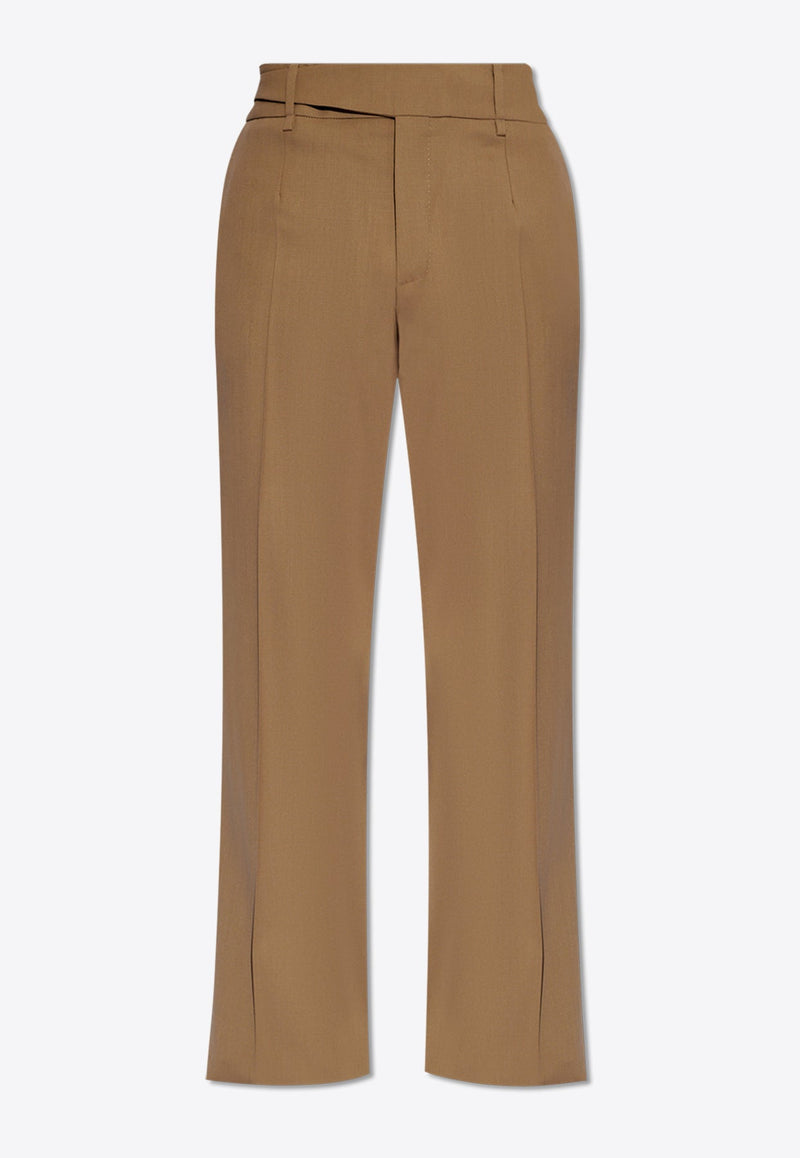 Straight-Leg Wool Pants