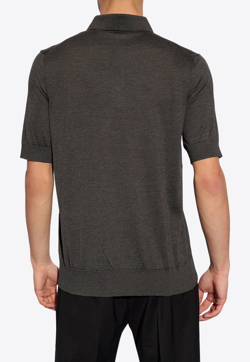 Short-Sleeved Silk Polo T-shirt