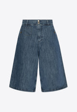 Logo Denim Bermuda Shorts