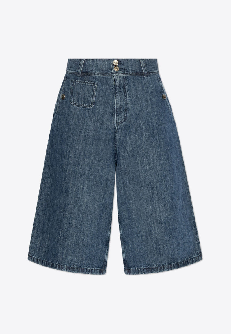 Logo Denim Bermuda Shorts