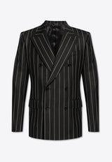 Double-Breasted Pinstripe Blazer