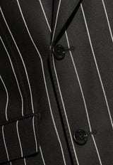 Double-Breasted Pinstripe Blazer