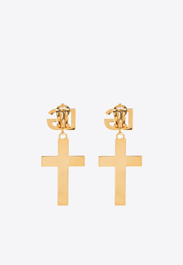 DG Logo Clip-On Cross Earrings