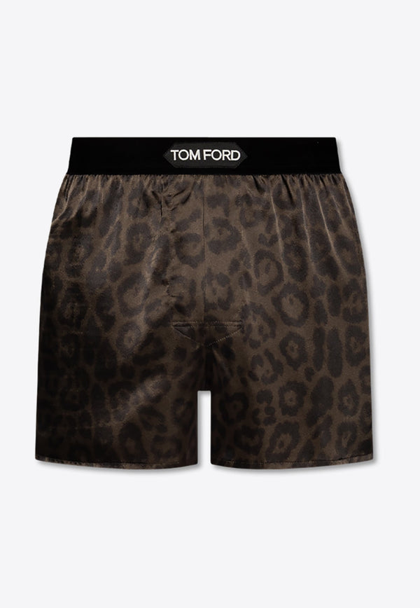 Leopard Print Silk Boxers
