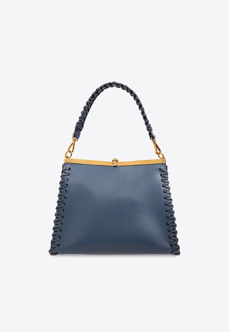 Medium Vela Leather Shoulder Bag