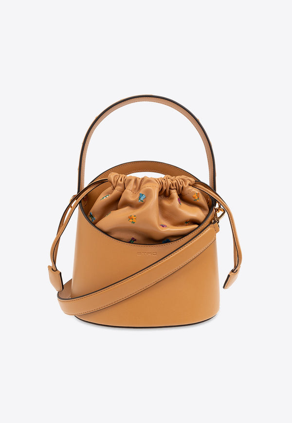 Medium Saturno Leather Bucket Bag