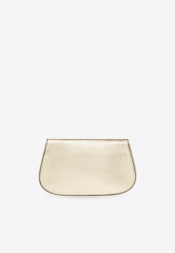 Reva Metallic Leather Clutch Bag