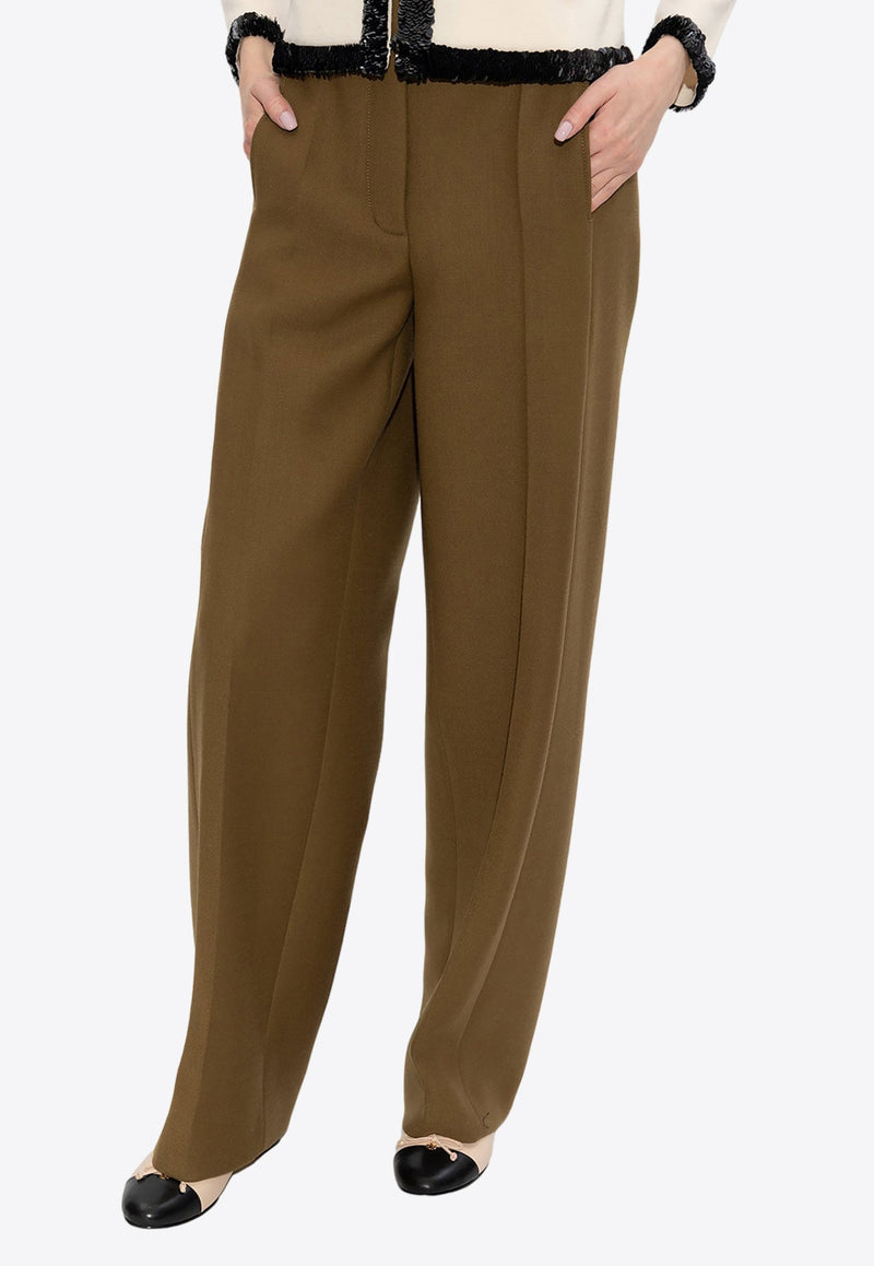 Wide-Leg Tailored Wool Pants