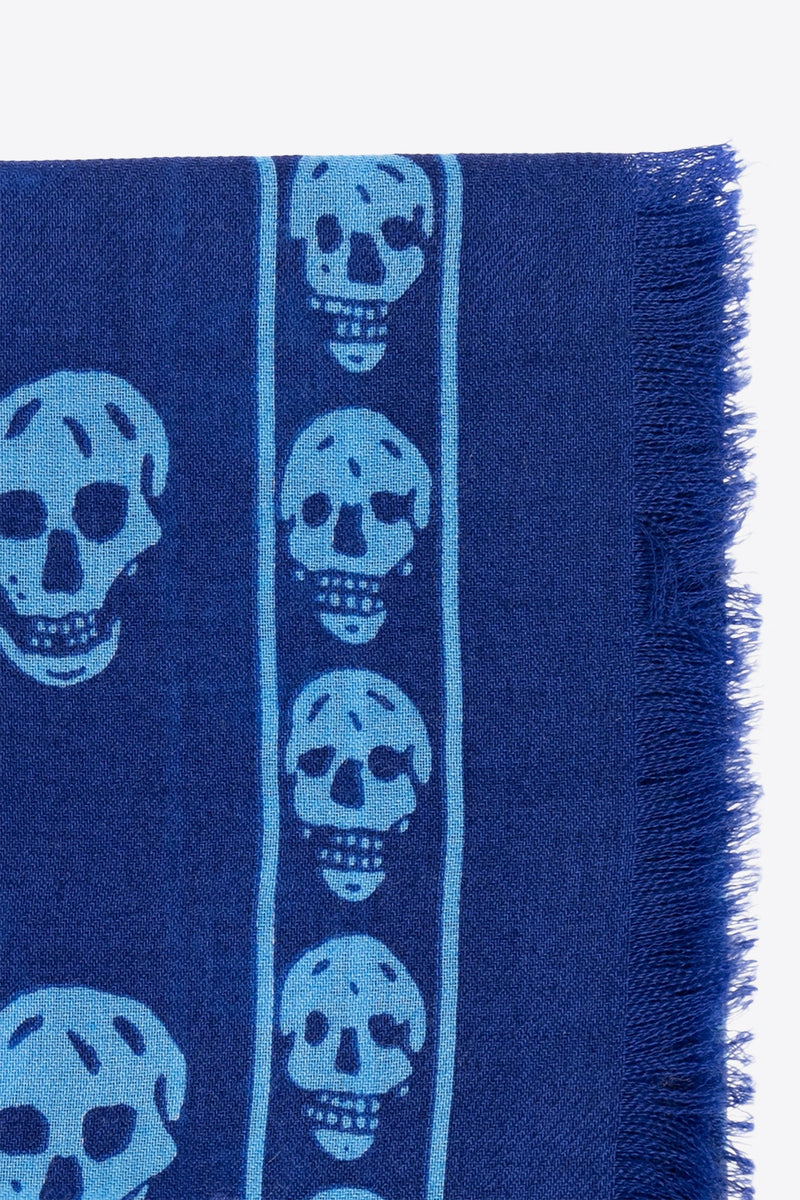 Skull Print Wool Scarf