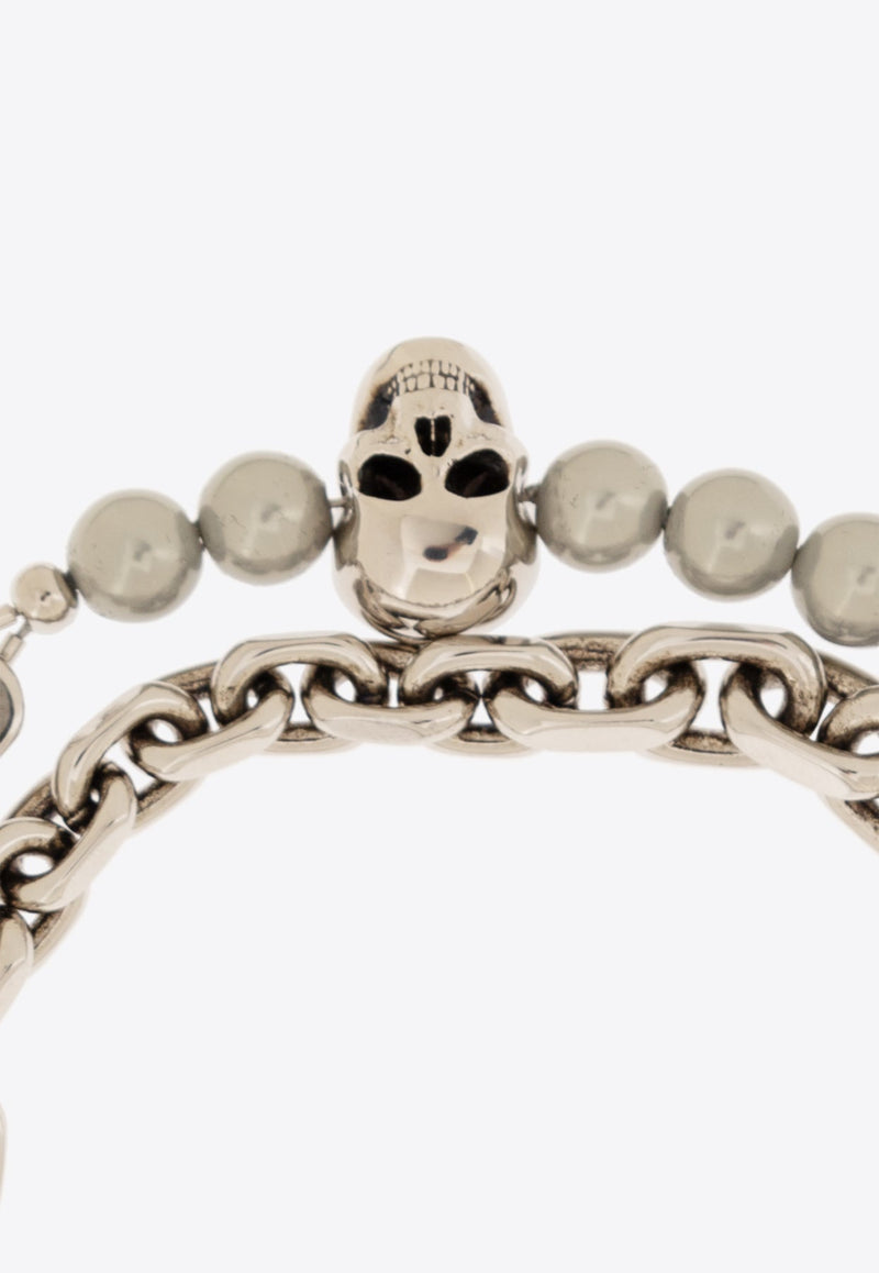 Skull Beaded Chain Bracelet