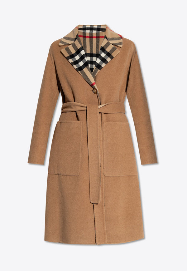 Reversible Check Wool Trench Coat