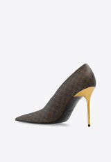 100 Monogram Pointed Pumps