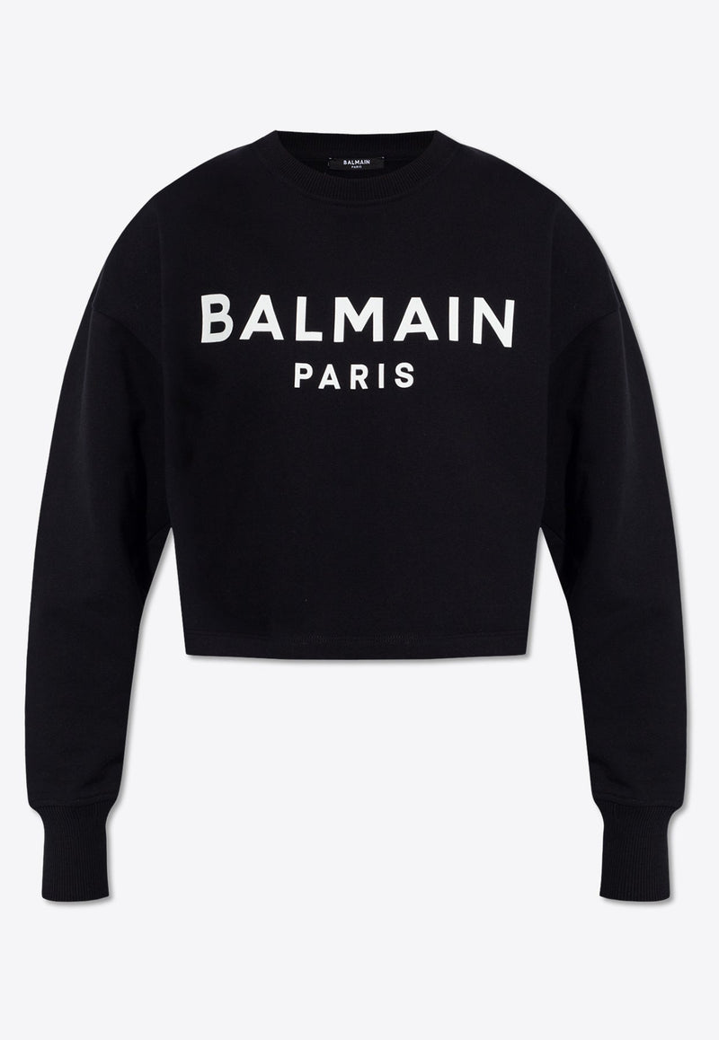 Logo Print Cropped Sweatshirt