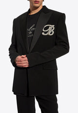 Single-Breasted Embroidered Patch Blazer