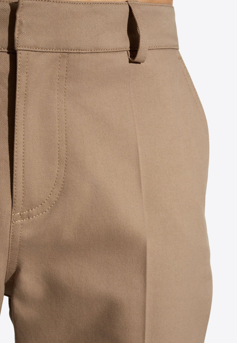 Pleat-Front Flared Pants