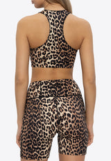 Leopard Zipped Cropped Top