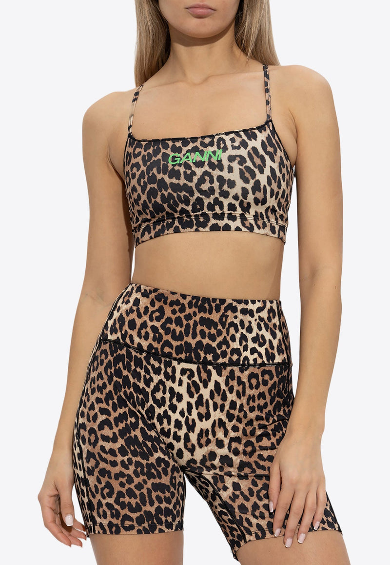 Leopard Sleeveless Cropped Top