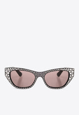 Crystal Paved Cat-Eye Sunglasses