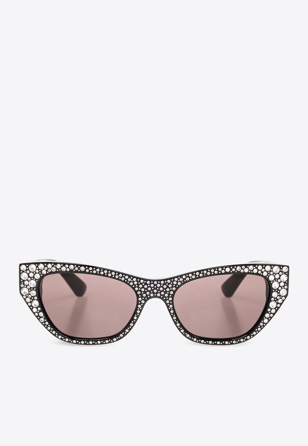 Crystal Paved Cat-Eye Sunglasses